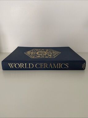 Vintage World Ceramics Decorative Coffee Table Book - Navy & Gold